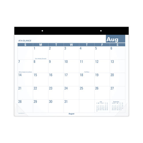 Picture of Academic Large Print Desk Pad, 21.75 x 17, White/Blue Sheets, 12 Month (July to June): 2024 to 2025