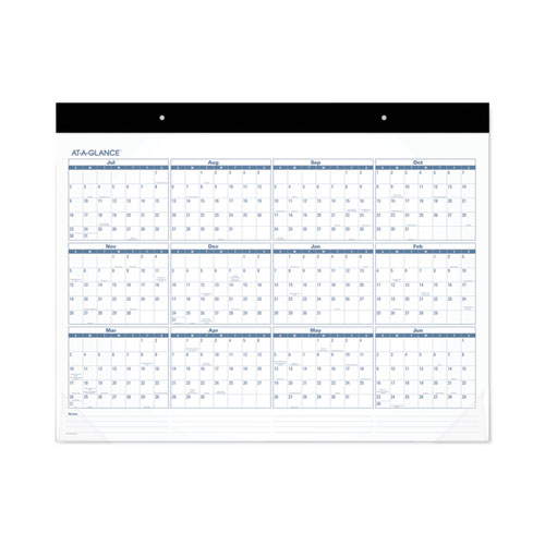 Picture of Academic Large Print Desk Pad, 21.75 x 17, White/Blue Sheets, 12 Month (July to June): 2024 to 2025