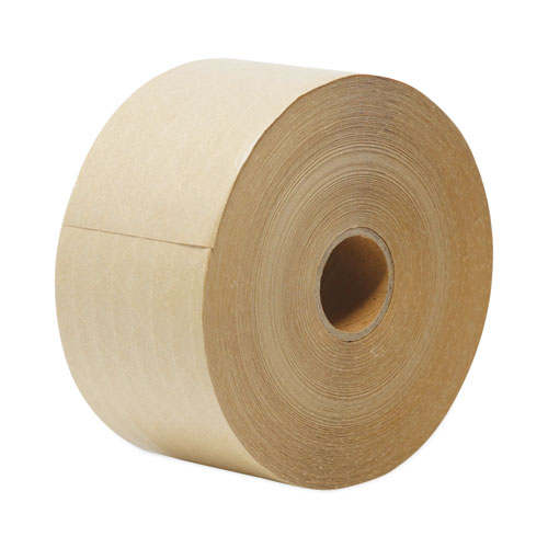 Picture of Glass-Fiber Reinforced Gummed Kraft Sealing Tape, 3" Core, 3" x 450 ft, Brown, 10/Carton