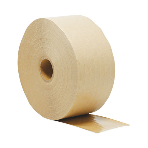 Picture of Glass-Fiber Reinforced Gummed Kraft Sealing Tape, 3" Core, 3" x 450 ft, Brown, 10/Carton