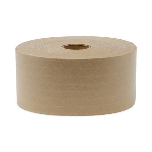 Picture of Glass-Fiber Reinforced Gummed Kraft Sealing Tape, 3" Core, 3" x 450 ft, Brown, 10/Carton