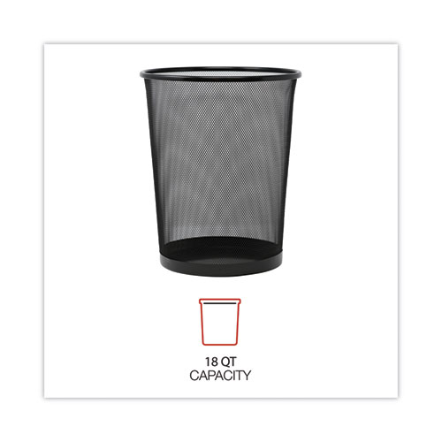 Picture of Mesh Wastebasket, 18 qt, Steel Mesh, Black