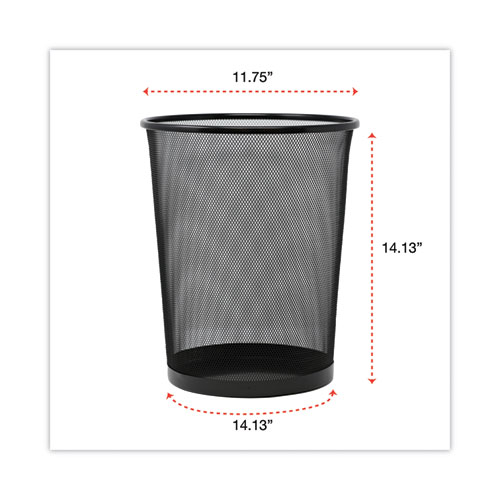 Picture of Mesh Wastebasket, 18 qt, Steel Mesh, Black