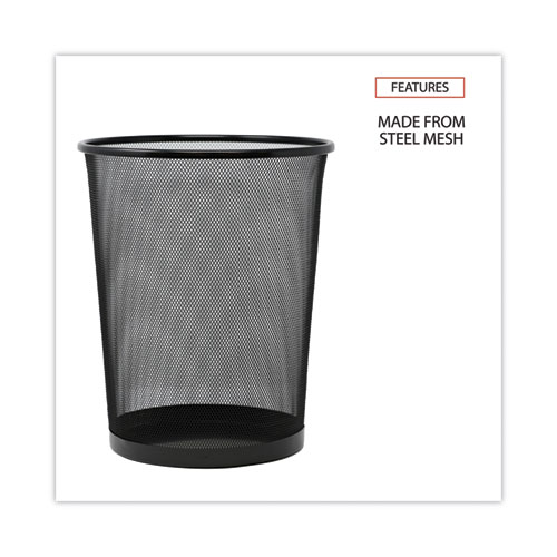 Picture of Mesh Wastebasket, 18 qt, Steel Mesh, Black