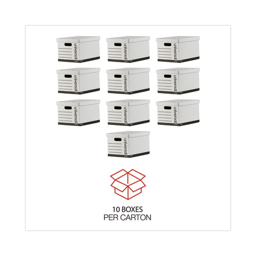 Picture of Basic-Duty Economy Record Storage Boxes, Letter/Legal Files, 12" x 15" x 10", White, 10/Carton