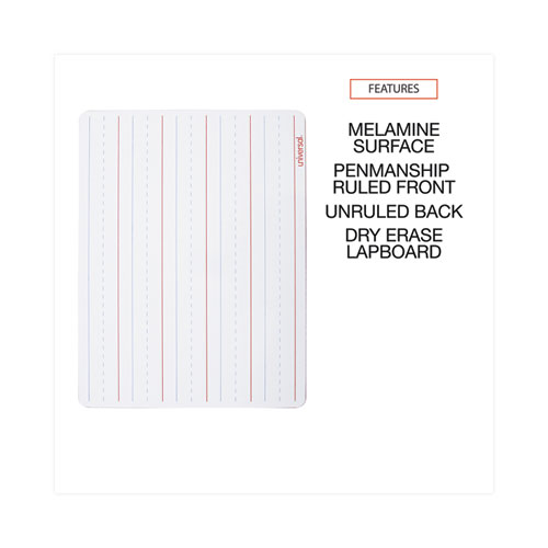 Picture of Lap/Learning Dry-Erase Board, Manuscript Penmanship Ruled, 11.75" x 8.75", White Surface, 6/Pack