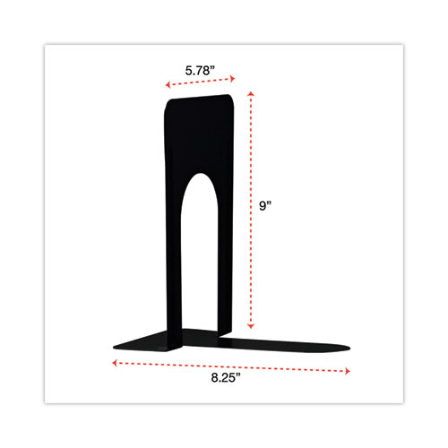 Picture of Economy Bookends, Nonskid, 5.88 x 8.25 x 9, Heavy Gauge Steel, Black, 1 Pair