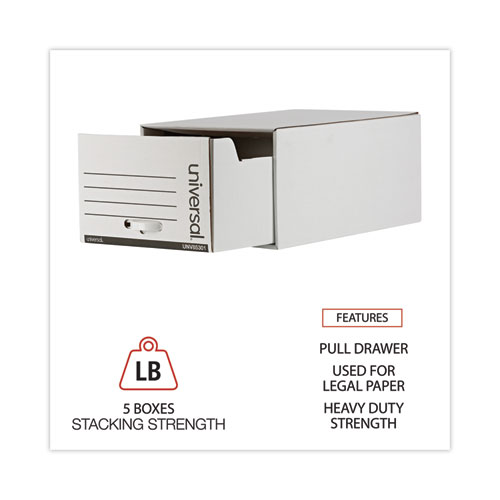 Picture of Heavy-Duty Storage Drawers, Legal Files, 17.25" x 25.5" x 11.5", White, 6/Carton