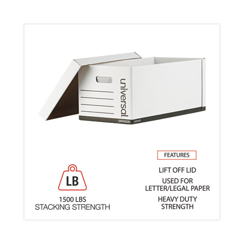 Picture of Professional-Grade Heavy-Duty Storage Boxes, Letter/Legal Files, White, 12/Carton