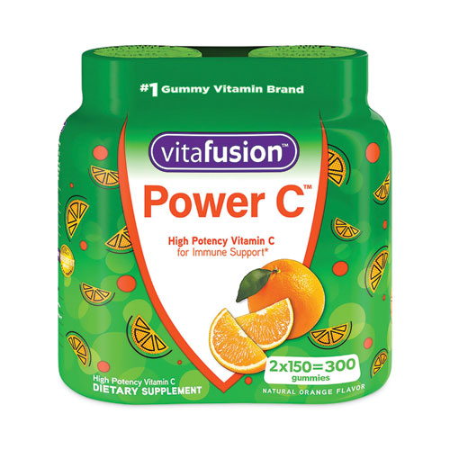 Picture of Power C Gummy Vitamins with Immune Support for Adults, 150/Bottle, 2 Bottles/Pack, Ships in 1-3 Business Days