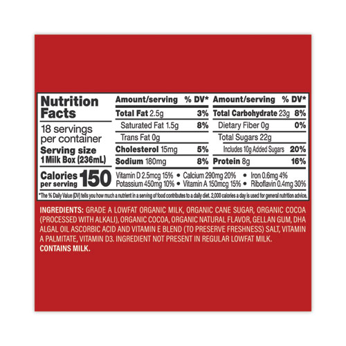 Picture of Low Fat Milk, Chocolate, 8 oz, 18/Carton