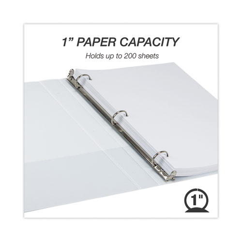 Picture of Earth's Choice Plant-Based Round Ring View Binder, 3 Rings, 1" Capacity, 11 x 8.5, White