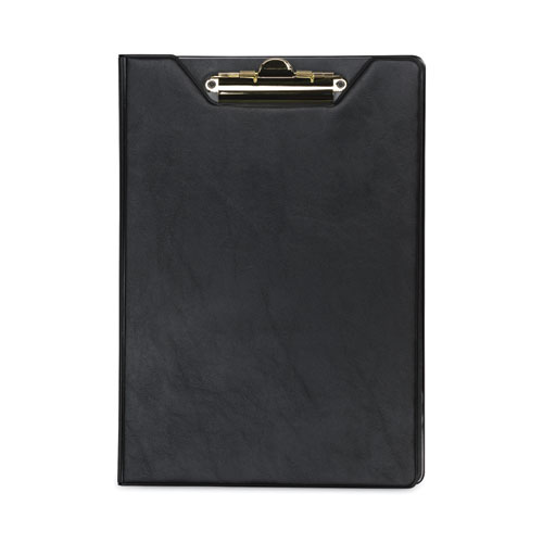 Picture of Value Padfolio, Heavyweight Sealed Vinyl, Brass Clip, Inside Front Pocket, Black