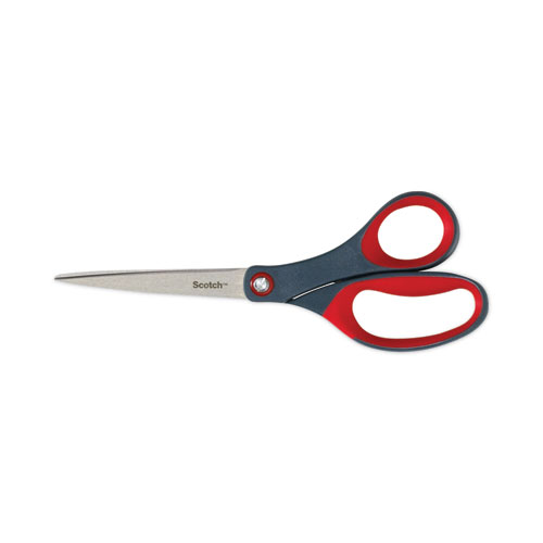 Picture of Precision Scissors, 8" Long, 3.25" Cut Length, Gray/Red Offset Handle