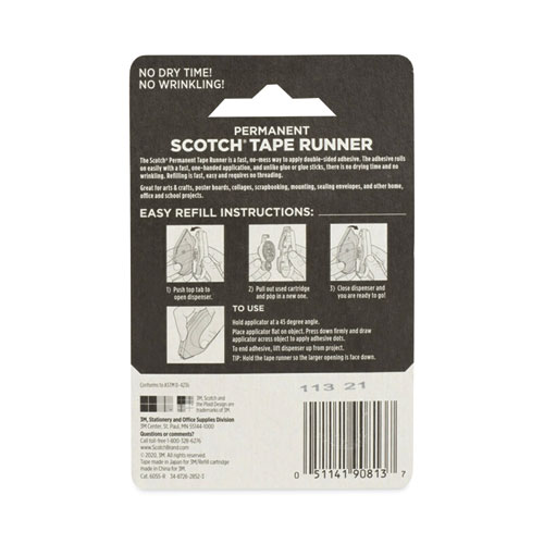 Picture of Refill for the Redesigned Scotch 6055 Tape Runner Dispenser, 0.31" x 49 ft, Dries Clear