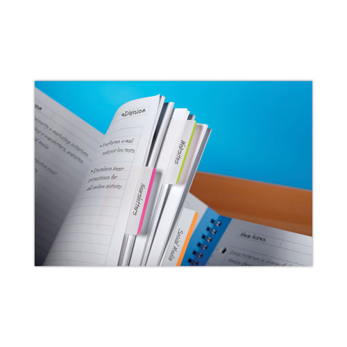 Picture of 2" Angled Tabs, Lined, 1/5-Cut, Assorted Brights Colors, 2" Wide, 24/Pack