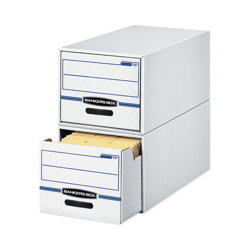 Picture of STOR/DRAWER Basic Space-Savings Storage Drawers, Legal Files, 16.75" x 19.5" x 11.5", White/Blue, 6/Carton