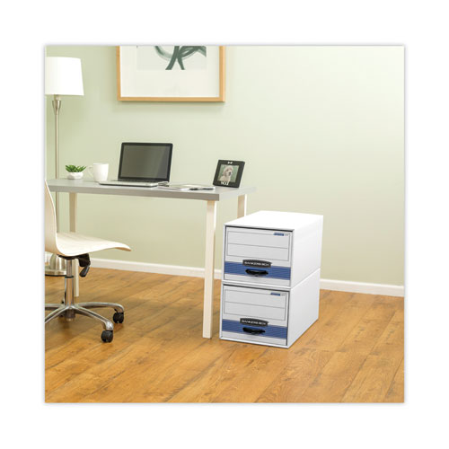 Picture of STOR/DRAWER Basic Space-Savings Storage Drawers, Legal Files, 16.75" x 19.5" x 11.5", White/Blue, 6/Carton