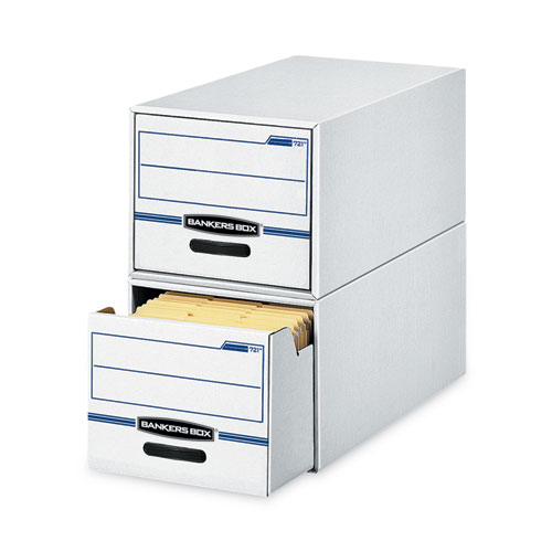 Picture of STOR/DRAWER Basic Space-Savings Storage Drawers, Letter Files, 14" x 25.5" x 11.5", White/Blue, 6/Carton