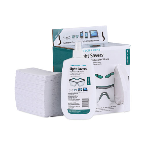 Picture of Sight Savers Lens Cleaning Station, 16 oz Plastic Bottle, 6.5 x 4.75, 1,520 Tissues/Box