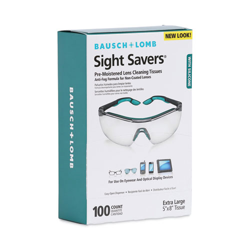 Picture of Sight Savers Pre-Moistened Anti-Fog Tissues with Silicone, 8 x 5, 100/Box