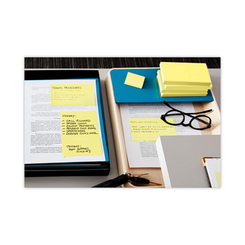 Picture of Original Recycled Note Pads, 3" x 5", Canary Yellow, 100 Sheets/Pad, 12 Pads/Pack