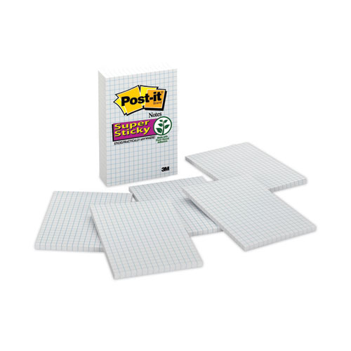 Picture of Grid Notes, Quad Ruled, 4" x 6", White, 50 Sheets/Pad, 6 Pads/Pack