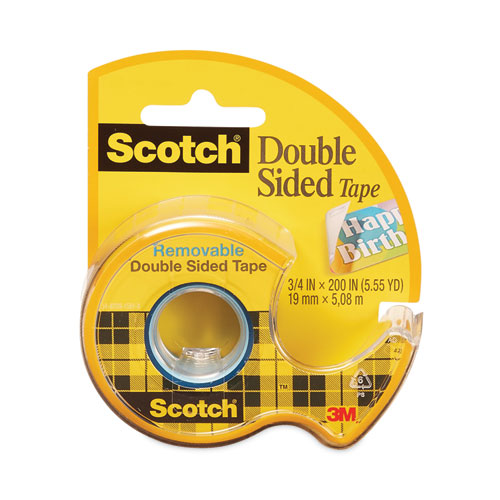 Picture of Double-Sided Removable Tape in Handheld Dispenser, 1" Core, 0.75" x 33.33 ft, Clear