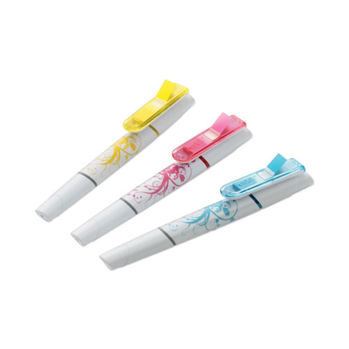 Picture of Flag+ Highlighter and Pen, Assorted Ink/Flag Colors, Chisel/Conical Tips, Assorted Barrel Colors/Graphics, 3/Pack