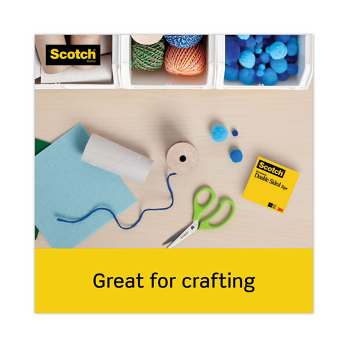 Picture of Double-Sided Tape with Dispenser, 1" Core, 0.5" x 75 ft, Clear, 6/Pack