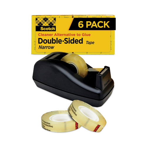 Double-Sided+Tape+With+Dispenser%2C+1%26quot%3B+Core%2C+0.5%26quot%3B+X+75+Ft%2C+Clear%2C+6%2Fpack