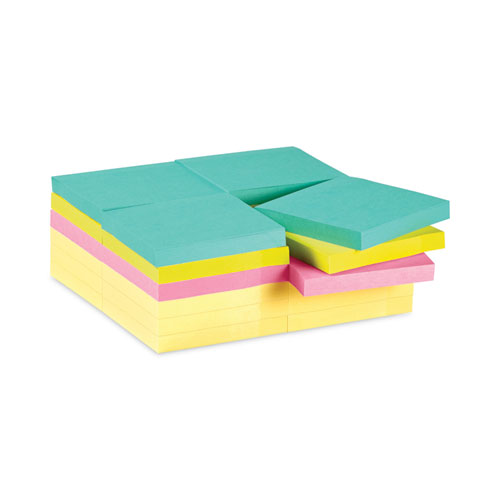 Picture of Self-Stick Notes Office Pack, 3" x 3", Supernova Neons Collection Colors, 90 Sheets/Pad, 24 Pads/Pack