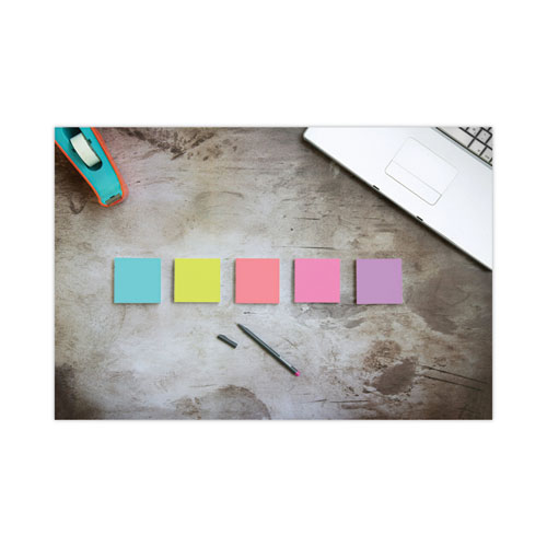 Picture of Self-Stick Notes Office Pack, 3" x 3", Supernova Neons Collection Colors, 90 Sheets/Pad, 24 Pads/Pack