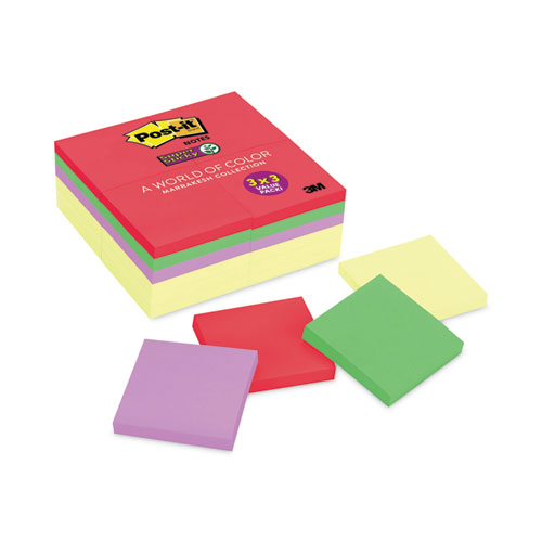Picture of Office Notes Value Pack, 3" x 3", (12) Canary Yellow, (12) Playful Primaries Collection Colors, 90 Sheets/Pad, 24 Pads/Pack