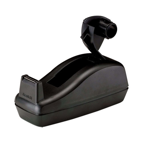 Picture of Deluxe Desktop Tape Dispenser, Heavily Weighted, Attached 1" Core, Black