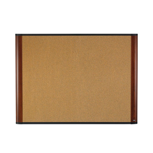 Picture of Cork Bulletin Board, 72 x 48, Aluminum Frame w/Mahogany Wood Grained Finish