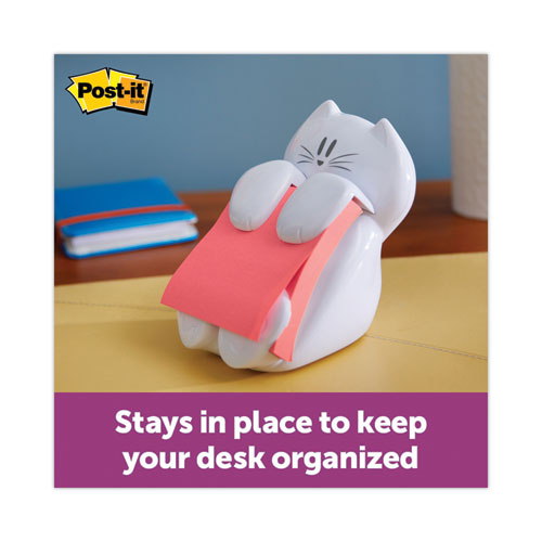 Picture of Cat Notes Dispenser, For 3 x 3 Pads, White, Includes (1) Rio de Janeiro Super Sticky Pop-up Pad