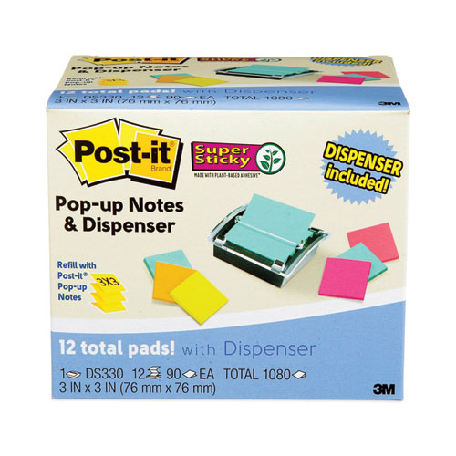 Picture of Pop-up Dispenser Value Pack, For 3 x 3 Pads, Black/Clear, Includes (12) Marrakesh Rio de Janeiro Super Sticky Pop-up Pad