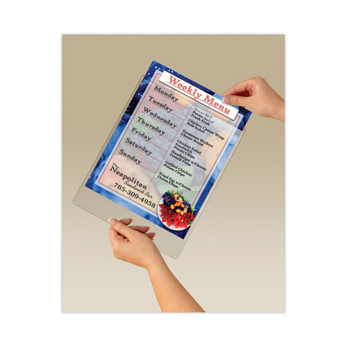 Picture of Display Pocket, Removable Interlocking Fasteners, Plastic, 8.5 x 11, Clear