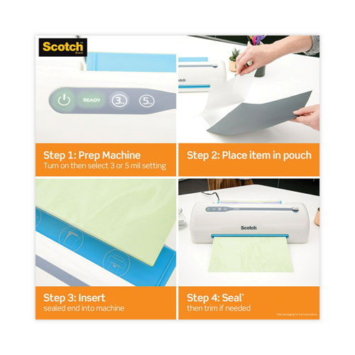 Picture of Self-Sealing Laminating Pouches, 9.5 mil, 9" x 11.5", Gloss Clear, 25/Pack