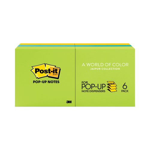 Post-it%C2%AE+Dispenser+Notes+-+600+-+3%26quot%3B+x+3%26quot%3B+-+Square+-+100+Sheets+per+Pad+-+Unruled+-+Green%2C+Yellow%2C+Blue+-+Paper+-+Pop-up%2C+Self-adhesive%2C+Repositionable+-+6+%2F+Pack