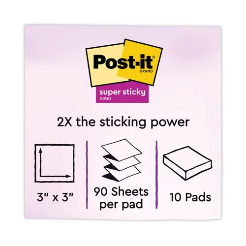 Picture of Pop-up 3 x 3 Note Refill, 3" x 3", Energy Boost Collection Colors, 90 Sheets/Pad, 10 Pads/Pack