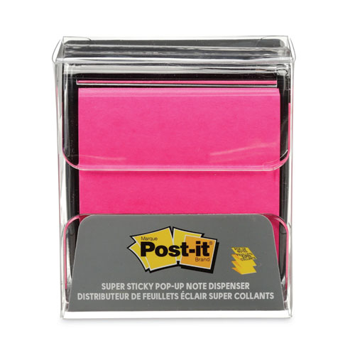 Picture of Wrap Dispenser, For 3 x 3 Pads, Black/Clear, Includes 45-Sheet Color Varies Pop-up Super Sticky Pad