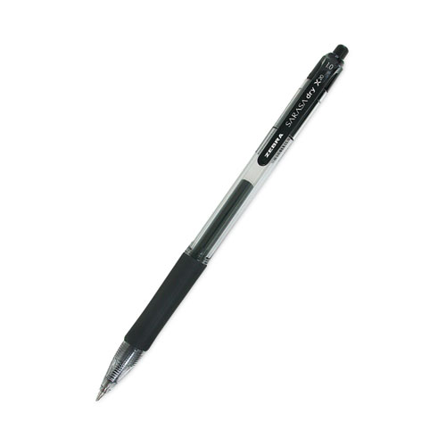 Picture of Sarasa Dry Gel X20 Gel Pen, Retractable, Bold 1 mm, Black Ink, Clear/Black Barrel, 12/Pack