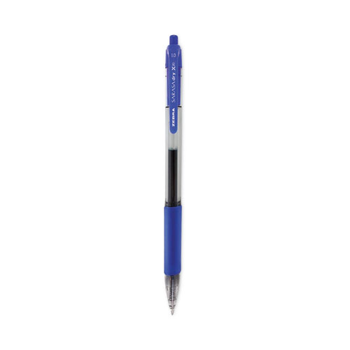 Sarasa+Dry+Gel+X20+Gel+Pen%2C+Retractable%2C+Bold+1+mm%2C+Blue+Ink%2C+Clear%2FBlue+Barrel%2C+12%2FPack