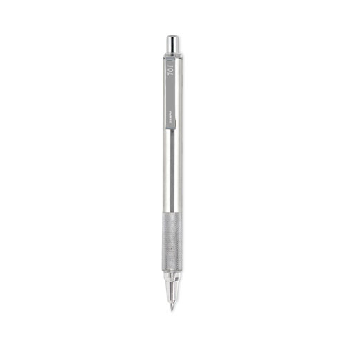 F-701+Ballpoint+Pen%2C+Retractable%2C+Fine+0.7+Mm%2C+Black+Ink%2C+Stainless+Steel%2Fblack+Barrel