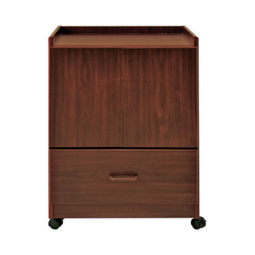 Picture of Mobile Deluxe Coffee Bar, Engineered Wood, 2 Shelves, 1 Drawer, 23" x 19" x 30.75", Cherry