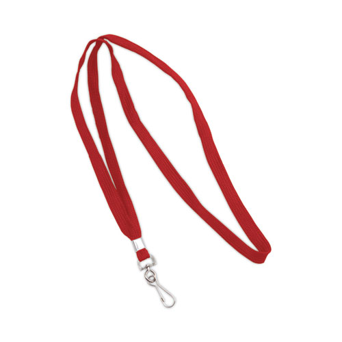 Picture of Deluxe Lanyards, Metal J-Hook Fastener, 36" Long, Red, 24/Box