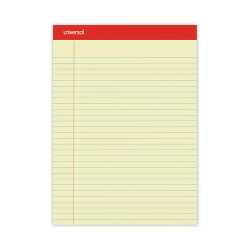 Picture of Perforated Ruled Writing Pads, Wide/Legal Rule, Red Headband, 50 Canary-Yellow 8.5 x 11.75 Sheets, Dozen