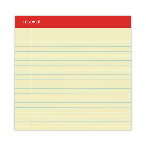 Picture of Perforated Ruled Writing Pads, Wide/Legal Rule, Red Headband, 50 Canary-Yellow 8.5 x 11.75 Sheets, Dozen